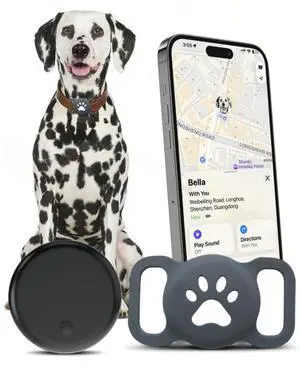 Dog Tracker for iPhone, Works with Apple Find My, No Monthly Fee, Dog Collar Tracker Tag with Silicone Holder, Pet GPS Tracking Device for Dogs Dog Tracker for iPhone, Works with Apple Find My, No Monthly Fee, Dog Collar Tracker Tag with Silicone Holder, Pet GPS Tracking Device for Dogs
