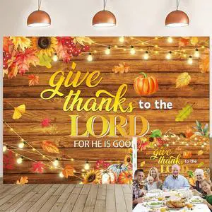 Thanksgiving Christian Backdrop Fall Harvest Give Thanks to The Lord Religious Wooden Background Autumn Pumpkins Friendsgiving Family Party Decorations Banner Photo Props (8x6FT) Thanksgiving Christian Backdrop Fall Harvest Give Thanks to The Lord Religious Wooden Background Autumn Pumpkins Friendsgiving Family Party Decorations Banner Photo Props (8x6FT)