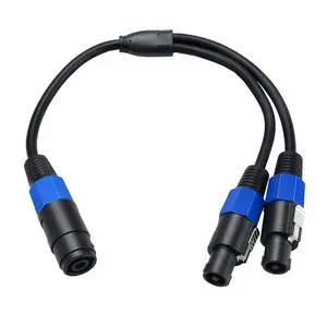0.5 Meter Twist Lock Speakon Speaker Cable, 2 Conductor 22 AWG Copper, 1 Female to 2 Male Plug Splitter Extension Cable for Pro DJ PA Gig Stage Speaker Monitor 0.5 Meter Twist Lock Speakon Speaker Cable, 2 Conductor 22 AWG Copper, 1 Female to 2 Male Plug Splitter Extension Cable for Pro DJ PA Gig Stage Speaker Monitor