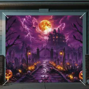 Dark Pumpkin Halloween Garage Door Cover 7x8 FT Decorations | Spooky Garage Door Banner, Rope and Grommet Easy Mount, High Quality, Harvest Night Theme, Halloween Decor Dark Pumpkin Halloween Garage Door Cover 7x8 FT Decorations | Spooky Garage Door Banner, Rope and Grommet Easy Mount, High Quality, Harvest Night Theme, Halloween Decor