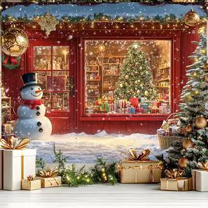 Window Snowman Scene Christmas Backdrop 8x6ft | Merry Christmas Backdrop with Snowman Christmas Tree Gifts for Indoor Outdoor Holiday Party Decoration Window Snowman Scene Christmas Backdrop 8x6ft | Merry Christmas Backdrop with Snowman Christmas Tree Gifts for Indoor Outdoor Holiday Party Decoration