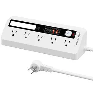 Desk Extension Lead with USB Slots, PD 35W + PD 20W Fast Charging Power Station with Night Light, 5 Way Plug Extension Socket Surge Protector, Desktop Power Strip 1.8M for Home Office (White) Desk Extension Lead with USB Slots, PD 35W + PD 20W Fast Charging Power Station with Night Light, 5 Way Plug Extension Socket Surge Protector, Desktop Power Strip 1.8M for Home Office (White)