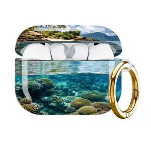 Hard Protective Case for AirPod Pro 3, Shockproof Durable Shell with Keychain, Cute Stylish Design(Tropical Island Coral Reef Water Sky) Hard Protective Case for AirPod Pro 3, Shockproof Durable Shell with Keychain, Cute Stylish Design(Tropical Island Coral Reef Water Sky)