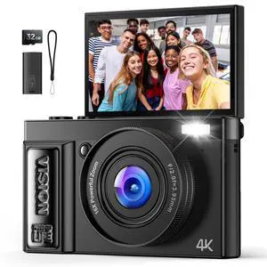 Digital Camera 4K for Photography: Cameras for Video Vlogging - 16X Zoom Photo Camera Gifts for Teens Ages 8-18 - 180°Flip Screen Compact Cámara - 64MP Point and Shoot Digital Cameras for YouTube Digital Camera 4K for Photography: Cameras for Video Vlogging - 16X Zoom Photo Camera Gifts for Teens Ages 8-18 - 180°Flip Screen Compact Cámara - 64MP Point and Shoot Digital Cameras for YouTube