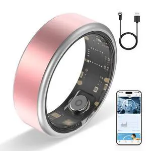 Smart Ring Long-Lasting Battery Chip Fitness Tracker Monitors Heart Rate Blood Oxygen Levels Records Sleep Step Count Waterproof Function Christmas/Valentine's Day Gift (Pink, 10) Smart Ring Long-Lasting Battery Chip Fitness Tracker Monitors Heart Rate Blood Oxygen Levels Records Sleep Step Count Waterproof Function Christmas/Valentine's Day Gift (Pink, 10)