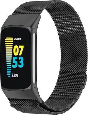 Metal Band Compatible with Fitbit Charge 6 / Charge 5, Milanese Stainless Steel Mesh Replacement Strap, Adjustable Magnetic Loop Wristband for Men Women Metal Band Compatible with Fitbit Charge 6 / Charge 5, Milanese Stainless Steel Mesh Replacement Strap, Adjustable Magnetic Loop Wristband for Men Women