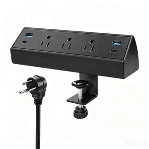 Clamp-Mount Desktop Power Strip with USB C 3 Outlets 40W Fast Charge ETL | Edge Mounted Desk Clamp Power Station 2 USB-A 2 USB-C Ports 6.56 FT Extension Cord Flat Plug for Home Office Dorm Gaming Clamp-Mount Desktop Power Strip with USB C 3 Outlets 40W Fast Charge ETL | Edge Mounted Desk Clamp Power Station 2 USB-A 2 USB-C Ports 6.56 FT Extension Cord Flat Plug for Home Office Dorm Gaming