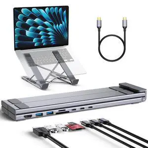 8-in-1 USB C Laptop Docking Station with 4K HDMI, 2 USB 3.0, PD 100W, Aluminum USB C Dock Tablet Stand Universal Dock Station for MacBook Pro/Air/Dell/HP/Surface/Lenovo, Plug and Play 8-in-1 USB C Laptop Docking Station with 4K HDMI, 2 USB 3.0, PD 100W, Aluminum USB C Dock Tablet Stand Universal Dock Station for MacBook Pro/Air/Dell/HP/Surface/Lenovo, Plug and Play