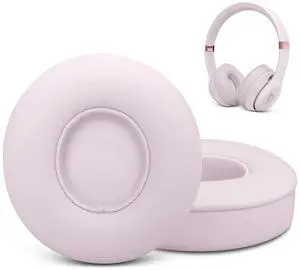 Replacement Earpads for Beats Solo 4 Wireless On-Ear Headphones -Cloud Pink | Solo4 Ear Pad Cushions with Premium Protein Leather Durable Foam Replacement Earpads for Beats Solo 4 Wireless On-Ear Headphones -Cloud Pink | Solo4 Ear Pad Cushions with Premium Protein Leather Durable Foam