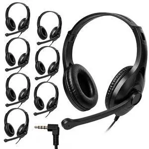 8 Pack Classroom Headphones with Microphone Bulk Kids K-12 Adjustable | Headsets with Mic, All-Day Comfort Learning Earphones with Passive Noise Reduction 8 Pack Classroom Headphones with Microphone Bulk Kids K-12 Adjustable | Headsets with Mic, All-Day Comfort Learning Earphones with Passive Noise Reduction