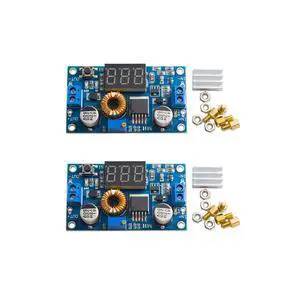 2-Pack XL4015 5A 75W DC-DC Step-Down Module, LED Voltmeter | 4-38V input, self-calibrating voltmeter, for DIY adjustable power supply projects 2-Pack XL4015 5A 75W DC-DC Step-Down Module, LED Voltmeter | 4-38V input, self-calibrating voltmeter, for DIY adjustable power supply projects