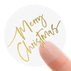 1000 Pcs Clear Merry Christmas Stickers Roll Gold Foil Xmas Seal Stickers Self-Adhesive Label Decals for Winter Holiday Envelope Invitation Card Gift Decor, 6 Designs 1000 Pcs Clear Merry Christmas Stickers Roll Gold Foil Xmas Seal Stickers Self-Adhesive Label Decals for Winter Holiday Envelope Invitation Card Gift Decor, 6 Designs