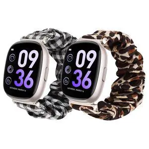 2 Pack, Compatible with Sanorum G56 Watches Band, 22mm Quick Release Scrunchie Strap Stretchy Cute Elastic Replacement Fabric Band Women 2 Pack, Compatible with Sanorum G56 Watches Band, 22mm Quick Release Scrunchie Strap Stretchy Cute Elastic Replacement Fabric Band Women