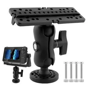Fish Finder Mount Base with 4 Srews 4 Nuts, Universal 360° Rotation Ball-Mount Fish Finder Bracket, Electronic Holder for Marine Boat Kayak Pontoon Canoe Fish Finder Mount Base with 4 Srews 4 Nuts, Universal 360° Rotation Ball-Mount Fish Finder Bracket, Electronic Holder for Marine Boat Kayak Pontoon Canoe