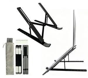 Desktop Laptop Stand, iPad Stand, Aluminum Alloy, Portable Foldable, 7Level Adjustable, Ergonomic, Suitable for Laptops Up to 18 Inches,Easily Put in Bag & use anywhere (1, Full silicone Black) Desktop Laptop Stand, iPad Stand, Aluminum Alloy, Portable Foldable, 7Level Adjustable, Ergonomic, Suitable for Laptops Up to 18 Inches,Easily Put in Bag & use anywhere (1, Full silicone Black)