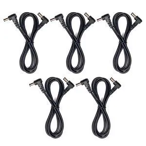 (5) Pack 3 Foot Right Angle DC Power 5.5mm x 2.1mm Patch Cables Wire Male to Male (5) Pack 3 Foot Right Angle DC Power 5.5mm x 2.1mm Patch Cables Wire Male to Male