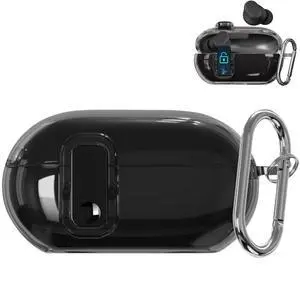 Clear Shockproof TPU Case Compatible with Beats Solo Buds 2024, Anti-Yellowing Protective Cover for Beats Solo Buds Case with Secure Lock & Carabiner - Clear Black Clear Shockproof TPU Case Compatible with Beats Solo Buds 2024, Anti-Yellowing Protective Cover for Beats Solo Buds Case with Secure Lock & Carabiner - Clear Black