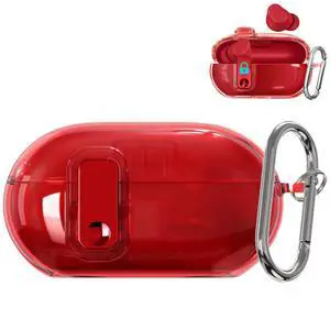 Clear Shockproof TPU Case Compatible with Beats Solo Buds 2024, Anti-Yellowing Protective Cover for Beats Solo Buds Case with Secure Lock & Carabiner (Clear Red) Clear Shockproof TPU Case Compatible with Beats Solo Buds 2024, Anti-Yellowing Protective Cover for Beats Solo Buds Case with Secure Lock & Carabiner (Clear Red)