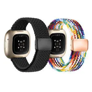 Braided Magnetic Nylon Bands Compatible with Fitbit Versa 4/Versa 3/Sense/Sense 2,Comfortable Breathable Sprots Nylon Watch Strap Replacement for Women Men Braided Magnetic Nylon Bands Compatible with Fitbit Versa 4/Versa 3/Sense/Sense 2,Comfortable Breathable Sprots Nylon Watch Strap Replacement for Women Men