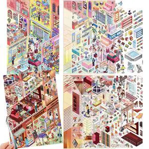 2 Sets of Large Size DIY Scene Sticker Sets for Adults, Make Your Own Mini House Landscape Sticker Art, Stress Relief Relaxation Activity - Community Life 2 Sets of Large Size DIY Scene Sticker Sets for Adults, Make Your Own Mini House Landscape Sticker Art, Stress Relief Relaxation Activity - Community Life