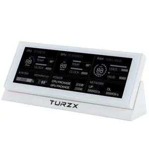 4.6" LCD Screen Inside PC Case Screen with Desktop Stand - Customizable PC Temperature Display Panel for Computer Setup, GPU CPU FPS RAM HDD Computer Temp Monitor (White) 4.6" LCD Screen Inside PC Case Screen with Desktop Stand - Customizable PC Temperature Display Panel for Computer Setup, GPU CPU FPS RAM HDD Computer Temp Monitor (White)