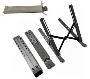 Desktop Laptop Stand, iPad Stand, Aluminum Alloy, Portable Foldable, 7 Level Adjustable, Ergonomic, Suitable for Laptops Up to 18 Inches, Easily Put it in Bag and use it Anywhere (1, Grey) Desktop Laptop Stand, iPad Stand, Aluminum Alloy, Portable Foldable, 7 Level Adjustable, Ergonomic, Suitable for Laptops Up to 18 Inches, Easily Put it in Bag and use it Anywhere (1, Grey)