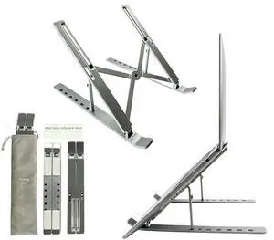 Desktop Laptop Stand, iPad Stand, Aluminum Alloy, Portable Foldable, 7 Level Adjustable, Ergonomic, Suitable for Laptops up to 18 Inches, Easily Put it in Bag and Use Anywhere Desktop Laptop Stand, iPad Stand, Aluminum Alloy, Portable Foldable, 7 Level Adjustable, Ergonomic, Suitable for Laptops up to 18 Inches, Easily Put it in Bag and Use Anywhere