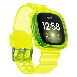 Band Compatible with Fitbit Versa 4,Versa 3,Sense for Women Men, Clear Bumper Protective Case Replacement Wristbands Band Accessories Straps for Fitbit Sense & Versa 3 & Versa 4 & Sense 2 Band Compatible with Fitbit Versa 4,Versa 3,Sense for Women Men, Clear Bumper Protective Case Replacement Wristbands Band Accessories Straps for Fitbit Sense & Versa 3 & Versa 4 & Sense 2