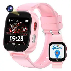 Smart Watch for Kids, 4G Kids Smartwatch with GPS Tracker Calling (Pink) | WIFI/Voice/Video Chat/SOS/SMS-receiving IP68 Waterproof Pedometer Camera Alarm Safe Zone Smartwatch Gift for Boys Girls 4-12 Smart Watch for Kids, 4G Kids Smartwatch with GPS Tracker Calling (Pink) | WIFI/Voice/Video Chat/SOS/SMS-receiving IP68 Waterproof Pedometer Camera Alarm Safe Zone Smartwatch Gift for Boys Girls 4-12