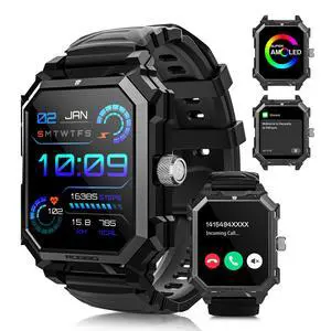 Smart Watch for Men (Answer/Make Call) 1.96" Military Smartwatch 680mAh Battery IP69 Waterproof Smart Watches Fitness Activity Tracker With Blood Pressure Heart Rate Sleep Monitor for Android Phones Smart Watch for Men (Answer/Make Call) 1.96" Military Smartwatch 680mAh Battery IP69 Waterproof Smart Watches Fitness Activity Tracker With Blood Pressure Heart Rate Sleep Monitor for Android Phones