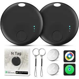 Air Tracker Tags for Android or iOS, Dual System Air Tracker-2 Pack, Bluetooth Tracking Tag Compatible with iOS Find My or Google Find Hub App, Smart Tracker Tags Key Finder for Key Wallet (Black) Air Tracker Tags for Android or iOS, Dual System Air Tracker-2 Pack, Bluetooth Tracking Tag Compatible with iOS Find My or Google Find Hub App, Smart Tracker Tags Key Finder for Key Wallet (Black)