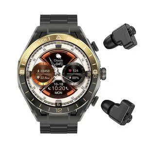 2 in 1 Smart Watch with Earbuds, 1.52" IPS Colorful Full Touch Screen Bluetooth Smartwatch for Men Women, Long Time Standby Men Women Sports Smart Watch Fitness Tracker (Black+Gold) 2 in 1 Smart Watch with Earbuds, 1.52" IPS Colorful Full Touch Screen Bluetooth Smartwatch for Men Women, Long Time Standby Men Women Sports Smart Watch Fitness Tracker (Black+Gold)