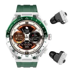 2 in 1 Smart Watch with Earbuds, 1.52" IPS Colorful Full Touch Screen Bluetooth Smartwatch for Men Women, Long Time Standby Men Women Sports Smart Watch Fitness Tracker (Silver+Green) 2 in 1 Smart Watch with Earbuds, 1.52" IPS Colorful Full Touch Screen Bluetooth Smartwatch for Men Women, Long Time Standby Men Women Sports Smart Watch Fitness Tracker (Silver+Green)