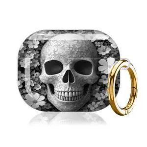 Case for AirPod Pro 3 Case 2025, Slim Shockproof Protective Cover with Keychain Ring, Wireless Charging Compatible, Stylish Durable Design for Women(Skull Flowers) Case for AirPod Pro 3 Case 2025, Slim Shockproof Protective Cover with Keychain Ring, Wireless Charging Compatible, Stylish Durable Design for Women(Skull Flowers)