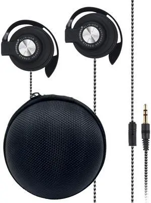 Comfortable Kids On-Ear Headphones for School with Soft Sponge Cushions, Adjustable Earhooks, 3.5mm Jack, and Headphones for Kids with Case - Perfect for Tablets and Computers (Black-Silver) Comfortable Kids On-Ear Headphones for School with Soft Sponge Cushions, Adjustable Earhooks, 3.5mm Jack, and Headphones for Kids with Case - Perfect for Tablets and Computers (Black-Silver)