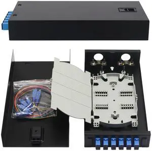 2 Pack SC-SM 6 Simplex 6 Port Wall Mount Fiber Enclosure with Spool Singlemode SC-UPC Kit (Includes 1.2 Meter Pigtail and 6PC Coupler) 2 Pack SC-SM 6 Simplex 6 Port Wall Mount Fiber Enclosure with Spool Singlemode SC-UPC Kit (Includes 1.2 Meter Pigtail and 6PC Coupler)