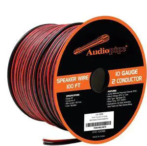 100 ft 10 Gauge CCA Red Black Stranded 2 Conductor Speaker Wire Car Home Audio 100 ft 10 Gauge CCA Red Black Stranded 2 Conductor Speaker Wire Car Home Audio