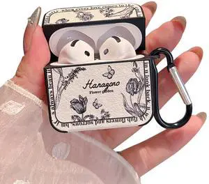 for AirPod 4 Case for Women Girls Cute Retro Flower Design with Keychain PU Leather Squre Shockproof Protective Cover Compatible with AirPods 4th Gen Case (Retro Rose White) for AirPod 4 Case for Women Girls Cute Retro Flower Design with Keychain PU Leather Squre Shockproof Protective Cover Compatible with AirPods 4th Gen Case (Retro Rose White)