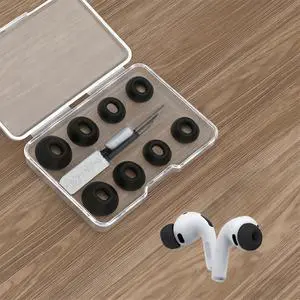 Memory Foam Tips for AirPods Pro 3, Anti-Slip Replacement Ear Tips | Silicon Earbuds Tips with Cleaning Kit,Fit in The Charging Case, Soft Reducing Noise Ear Tips, 4 Pairs XS,S/M/L Black Memory Foam Tips for AirPods Pro 3, Anti-Slip Replacement Ear Tips | Silicon Earbuds Tips with Cleaning Kit,Fit in The Charging Case, Soft Reducing Noise Ear Tips, 4 Pairs XS,S/M/L Black