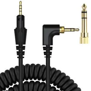 Replacement HDJ-CUE1 Audio Cable Coiled Cord Compatible with Pioneer DJ HDJ-CUE1, HDJ-X5, HDJ-X7, HDJ-S7 Headphones with 6.35mm Adapter Replacement HDJ-CUE1 Audio Cable Coiled Cord Compatible with Pioneer DJ HDJ-CUE1, HDJ-X5, HDJ-X7, HDJ-S7 Headphones with 6.35mm Adapter