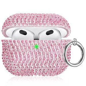 Bling Case Compatible with AirPods 3rd Generation (2021), Sparkling Diamond Case for AirPods 3 Case Bling Rhinestones for Women, Shockproof Protective Cute Cover with Keychain (Pink) Bling Case Compatible with AirPods 3rd Generation (2021), Sparkling Diamond Case for AirPods 3 Case Bling Rhinestones for Women, Shockproof Protective Cute Cover with Keychain (Pink)