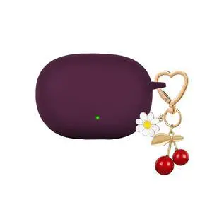 for Beats Studio Buds Case/Studio Buds Plus Case Cover,Soft Silicone Cover Protective with Cute Cherry Daisy Flower Charm Keychain for Beats Studio Buds+ Charging Case Dark Purple for Beats Studio Buds Case/Studio Buds Plus Case Cover,Soft Silicone Cover Protective with Cute Cherry Daisy Flower Charm Keychain for Beats Studio Buds+ Charging Case Dark Purple