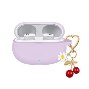 for Beats Studio Buds Case/Studio Buds Plus Case Cover,Soft Silicone Cover Protective with Cute Cherry Daisy Flower Charm Keychain for Beats Studio Buds+ Earbuds Charging Case Purple for Beats Studio Buds Case/Studio Buds Plus Case Cover,Soft Silicone Cover Protective with Cute Cherry Daisy Flower Charm Keychain for Beats Studio Buds+ Earbuds Charging Case Purple