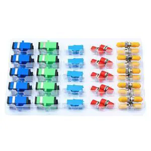 50Pcs/ Lots Fiber Optic Coupler Kit with SC/UPC,SC/APC,FC,LC,ST Five Types of Adapters for Cable Connection 50Pcs/ Lots Fiber Optic Coupler Kit with SC/UPC,SC/APC,FC,LC,ST Five Types of Adapters for Cable Connection