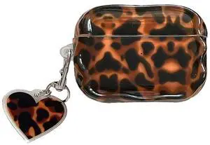 Aesthetic Tortoise Shell Case for Airpods Pro,Brown Leopard Print Protective Cover with Love Keychain for Cool Girls Women, Compatible for AirPods Pro 2nd/1st Generation Aesthetic Tortoise Shell Case for Airpods Pro,Brown Leopard Print Protective Cover with Love Keychain for Cool Girls Women, Compatible for AirPods Pro 2nd/1st Generation