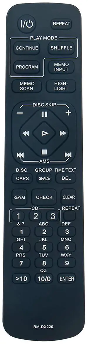 RM-DX220 Replace Remote Control fit for Sony Disc Player CD Changer | CDP-CX235 CDP-CX220 CDP-CX230 CDP-CX225 RM-DX200 CD-PX205 CDP-CX681 RM-DX220 Replace Remote Control fit for Sony Disc Player CD Changer | CDP-CX235 CDP-CX220 CDP-CX230 CDP-CX225 RM-DX200 CD-PX205 CDP-CX681