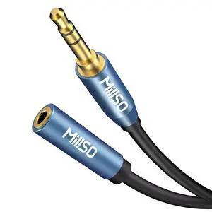 3.5mm Headphone Extension Cable 16FT TRS 3.5mm Male to Female Cord | Sapphire Blue, Metal Shell, Premium Stereo Audio Jack Extension Adapter Aux Cord for Headphone, Speaker, Home Stereo System 3.5mm Headphone Extension Cable 16FT TRS 3.5mm Male to Female Cord | Sapphire Blue, Metal Shell, Premium Stereo Audio Jack Extension Adapter Aux Cord for Headphone, Speaker, Home Stereo System