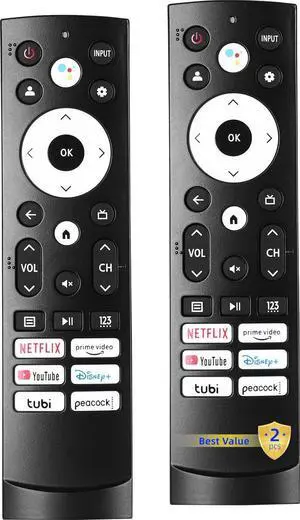 2 Packs Replacement Remote Control Compatible with Hisense Google Smart TV 2 Packs Replacement Remote Control Compatible with Hisense Google Smart TV