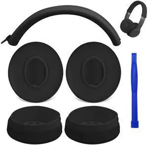 Solo3 Ear Pads & Ear Covers & Headband Cover for Beats Solo 3 & Solo 2 Wireless Headphones, Protein Leather Solo3 Earpad Replacement Accessories Silicone Sweat Covers - Black Solo3 Ear Pads & Ear Covers & Headband Cover for Beats Solo 3 & Solo 2 Wireless Headphones, Protein Leather Solo3 Earpad Replacement Accessories Silicone Sweat Covers - Black