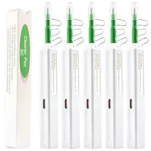 5-Pack Fiber Optic Cleaner, Fiber Optic Connector Cleaning Pen | One-Click Fiber Cleaner, 800+ Clean Times Per Pen, For 2.5mm Ferrules SC,FC,ST,SC/APC and FC/APC 5-Pack Fiber Optic Cleaner, Fiber Optic Connector Cleaning Pen | One-Click Fiber Cleaner, 800+ Clean Times Per Pen, For 2.5mm Ferrules SC,FC,ST,SC/APC and FC/APC
